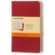 Quaderno Cahier Journal Moleskine pocket a righe rosso. Cranberry Red. Set da 3