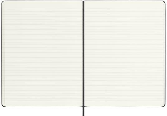 Taccuino Moleskine XL a righe copertina rigida nero. Black - 3
