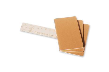 Set da 3 quaderni taccuini Cahier Journal Moleskine large, a righe. Beige - 4