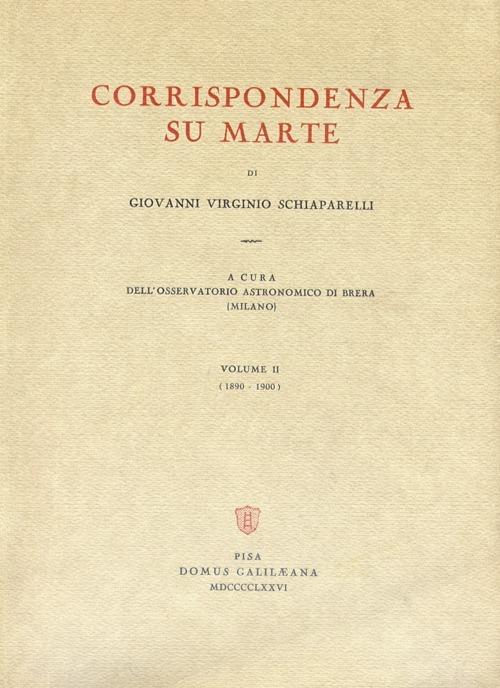 Corrispondenza su Marte. Vol. 2 - Giovanni V. Schiaparelli - copertina