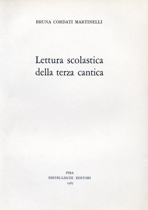 Lettura scolastica della terza cantica - Bruna Cordati - copertina